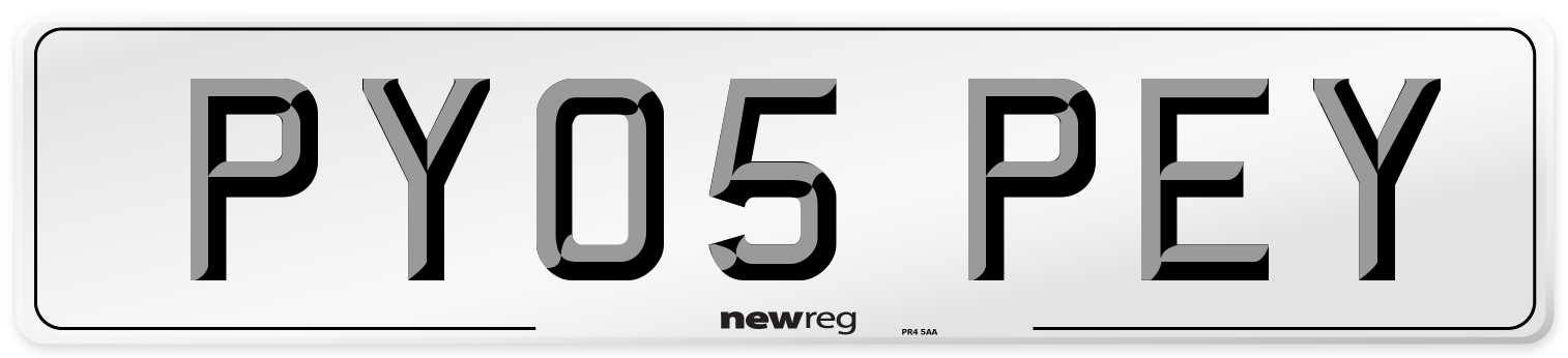 PY05 PEY Number Plate from New Reg